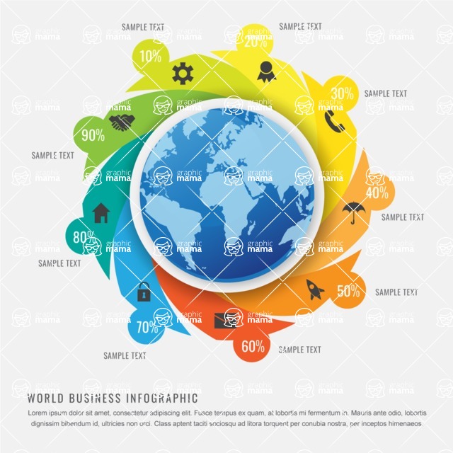 Infographic Templates Collection - Vector, Photoshop, PowerPoint, Google Slides - Earth Infographic Design Template with Progress